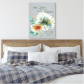 Psalm 136 Zijn liefde blijft eeuwig bloemengrijs Canvas Afdruk (Insitu (Slaapkamer))