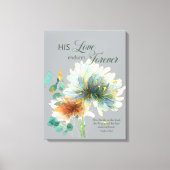 Psalm 136 Zijn liefde blijft eeuwig bloemengrijs Canvas Afdruk (Voorkant)