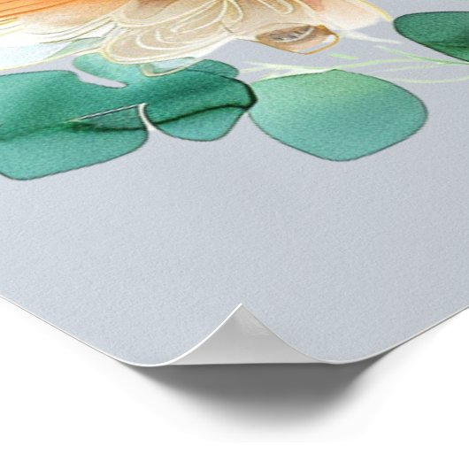 Psalm 136 Zijn liefde blijft eeuwig bloemengrijs Poster (Hoek)