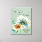 Psalm 136 Zijn liefde blijft eeuwig bloemengroen Canvas Afdruk (Voorkant)