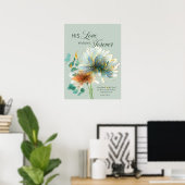 Psalm 136 Zijn liefde blijft eeuwig bloemengroen Poster (Thuiskantoor)