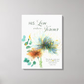 Psalm 136 Zijn liefde blijft eeuwig bloemenwit Canvas Afdruk (Voorkant)