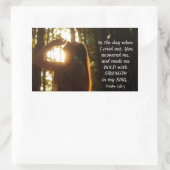 Psalm 138:3 Je antwoordde me en maakte me BOLD Rechthoekige Sticker (Tas)