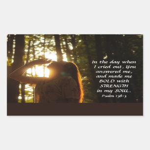 Psalm 138:3 Je antwoordde me en maakte me BOLD Rechthoekige Sticker
