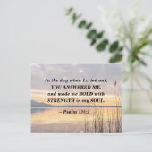 Psalm 138:3 Je maakte me Vetzondst over het meer Briefkaart (Staand voorkant)