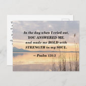 Psalm 138:3 Je maakte me Vetzondst over het meer Briefkaart (Voorkant / Achterkant)