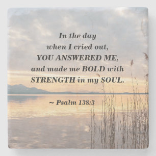 Psalm 138:3 Je maakte me Vetzondst over het meer Stenen Onderzetter