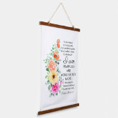 Psalm 139:13-14 Heerlijk gemaakt Bloemen Christeli Hangend Wandkleed (Gebogen)