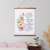 Psalm 139:13-14 Heerlijk gemaakt Bloemen Christeli Hangend Wandkleed (Slaapkamer)