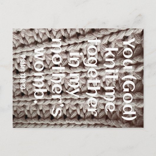 Psalm 139:13 Je breit me samen Schrift kaart (Voorkant)