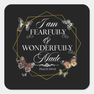 Psalm 139 14 Christelijke Bijbelprijsopgave Vierkante Sticker