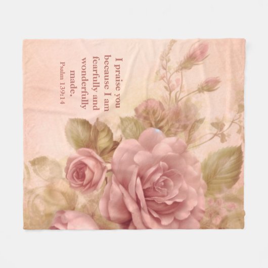 Psalm 139: 14 Fleece Blanket (Voorkant (Horizontaal))