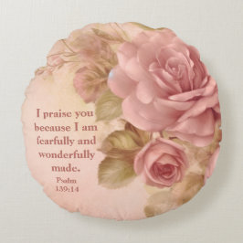 Psalm 139: 14 Fleece Blanket Rond Kussen