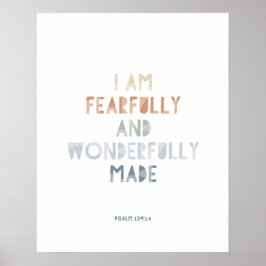 Psalm 139:14 Ik Ben Op Een Angstaanjagende en Wond Poster