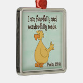 psalm 139:14 kinder Christelijke gele eend Metalen Ornament (Rechts)