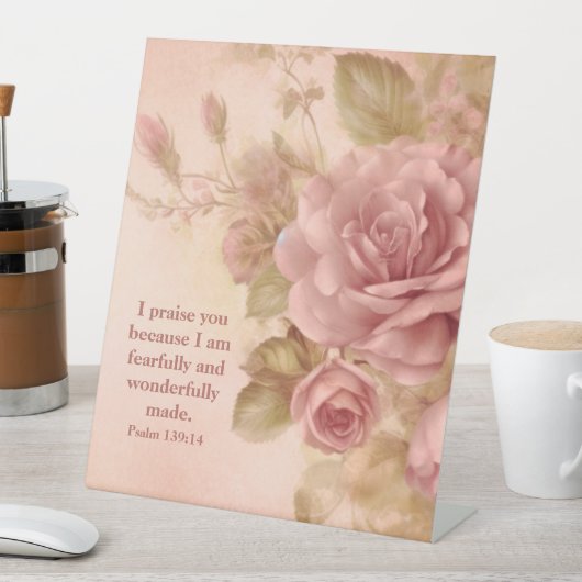 Psalm 139:14 Rose Reclamebord Met Voetstuk (Insitu)