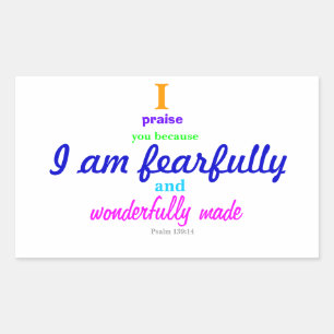 Psalm 139:14 (Sticker) Rechthoekige Sticker