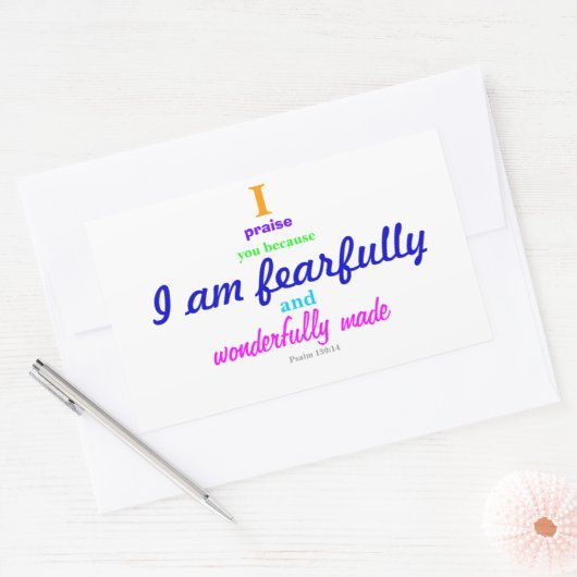 Psalm 139:14 (Sticker) Rechthoekige Sticker (Envelop)