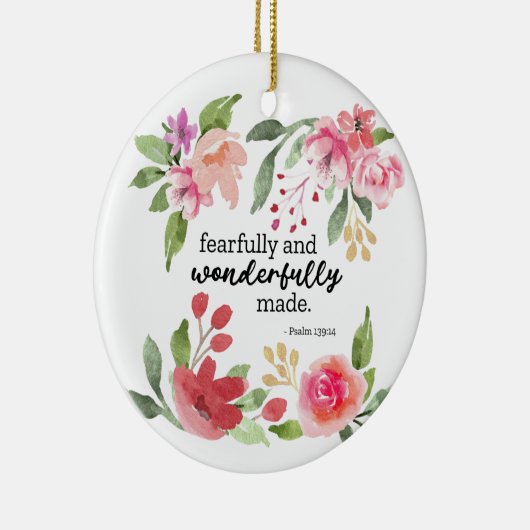 Psalm 139:14 - Vreemd en wonderbaarlijk gemaakt Keramisch Ornament (Rechts)