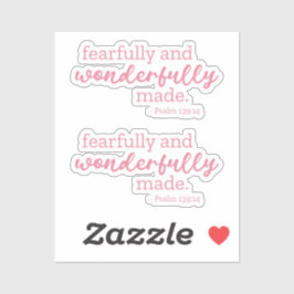 Psalm 139:14 - Vreemd en wonderbaarlijk gemaakt Sticker