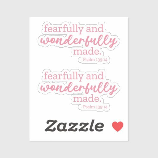 Psalm 139:14 - Vreemd en wonderbaarlijk gemaakt Sticker (Vel)