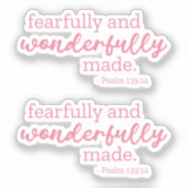 Psalm 139:14 - Vreemd en wonderbaarlijk gemaakt Sticker (Voorkant)