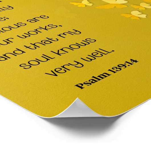 Psalm 139:14 Vreemd en wonderlijk gemaakt Poster (Hoek)