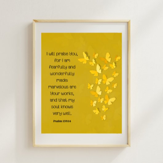 Psalm 139:14 Vreemd en wonderlijk gemaakt Poster