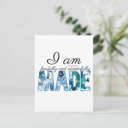 Psalm 139:14: Vrezend en wonderlijk gemaakt Briefkaart (Staand voorkant)