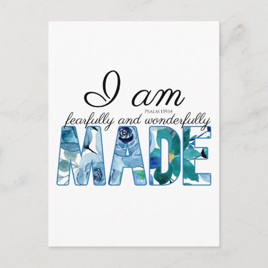 Psalm 139:14: Vrezend en wonderlijk gemaakt Briefkaart (Voorkant)