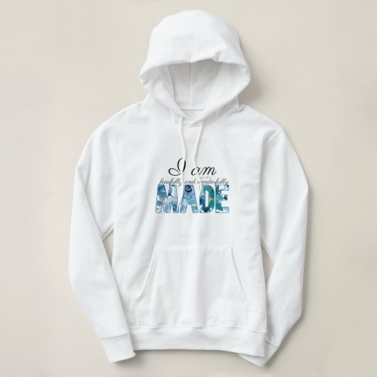 Psalm 139:14: Vrezend en wonderlijk gemaakt Hoodie (Design voorkant)