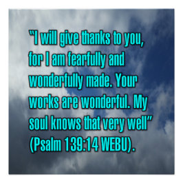 Psalm 139:14 WEBU Perfect Poster