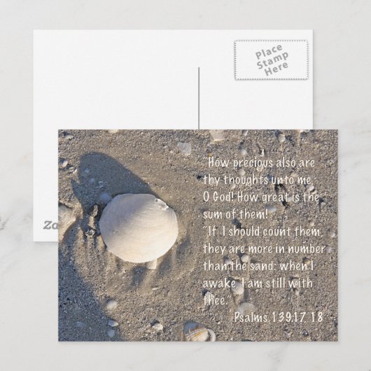 Psalm 139: 17-18, Schelp versie Briefkaart (Voorkant / Achterkant)