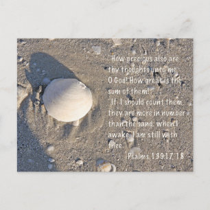 Psalm 139: 17-18, Schelp versie Briefkaart