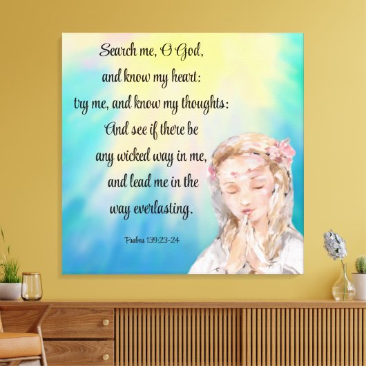 Psalm 139:23-24 Canvas afdrukken (Insitu (Woonkamer))