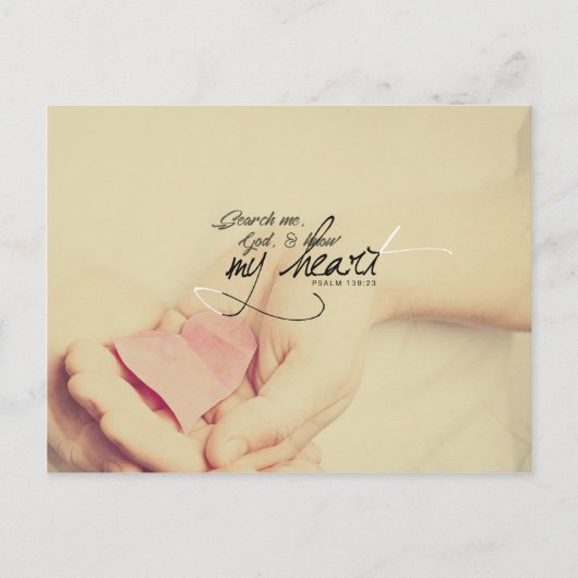Psalm 139:23 - Zoek me, God, en ken mijn hart Briefkaart (Voorkant)