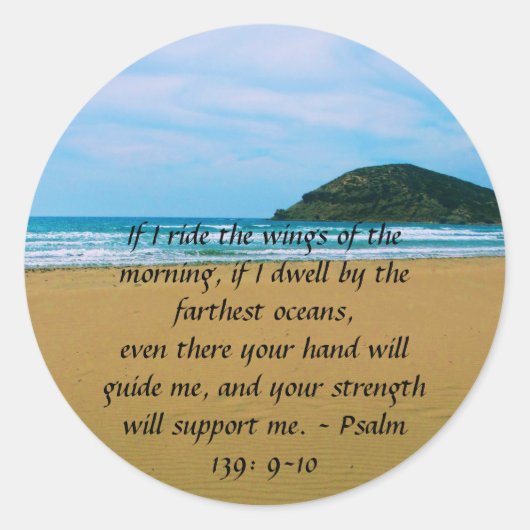 Psalm 139: 9-10 BEAUTIFUELE BIBLIOTHEEK Ronde Sticker (Voorkant)