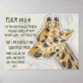 Psalm 139 Bijbelprijsopgave Giraffe Poster (Voorkant)