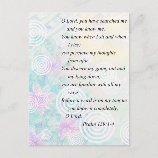 Psalm 139 en bloem briefkaart (Voorkant)