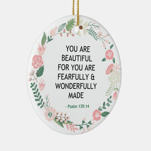 Psalm 139 Je bent mooi Keramisch Ornament (Rechts)