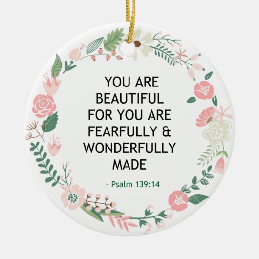 Psalm 139 Je bent mooi Keramisch Ornament (Voorkant)