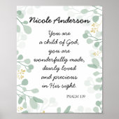 Psalm 139 Kind van Gods Bijbel Naam Poster (Voorkant)