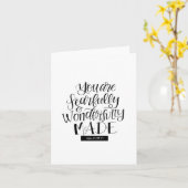 PSALM 139 VREESWEKKEND & WONDERLIJK GESCHAPEN KAAR KAART (Gele Bloem)