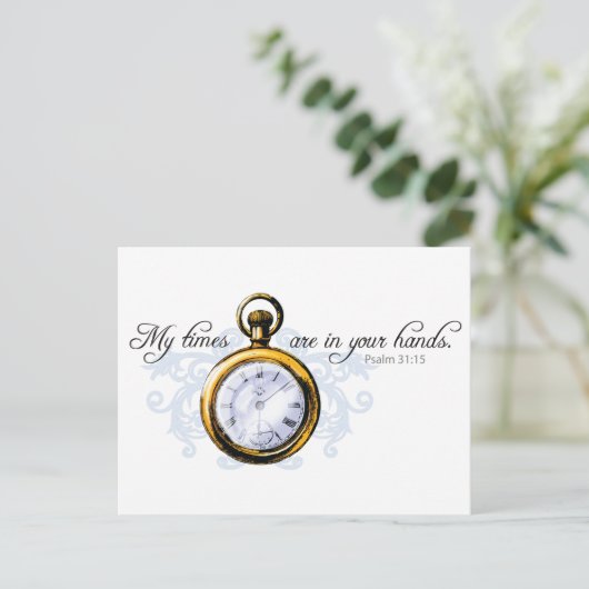 Psalm 13:15 -  klok en Vlaams Briefkaart (Staand voorkant)