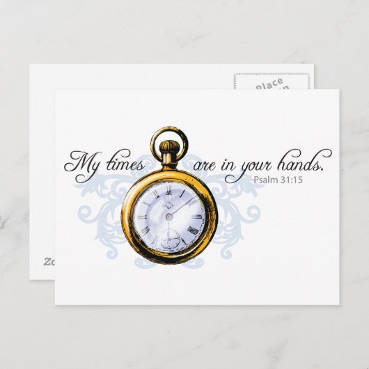 Psalm 13:15 - klok en Vlaams Briefkaart (Voorkant / Achterkant)