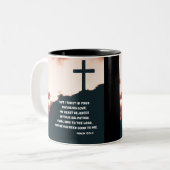 Psalm 13:15 Zing tot God, Bijbelvers Tweekleurige Koffiemok (Voorkant links)