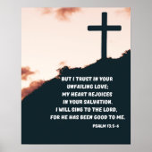 Psalm 13:5-6 Ik vertrouw op Gods Onaflatende Liefd Poster (Voorkant)