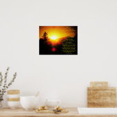Psalm 141 met felle zonsondergang boven de bergen poster (Keuken)