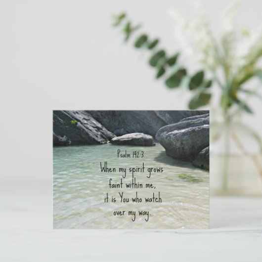 Psalm 142:3 Als mijn geest flauw groeit.... Briefkaart (Staand voorkant)