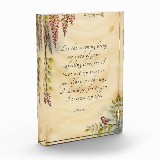 Psalm 143:8 Bijbelvers Kunst Fotoblokken (Links)